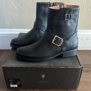 Frye Black Leather Ankle Boots-BNIB